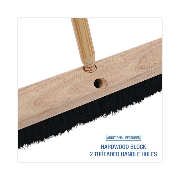 Boardwalk 18 in Sweep Face Broom Head, Black - BWK20218