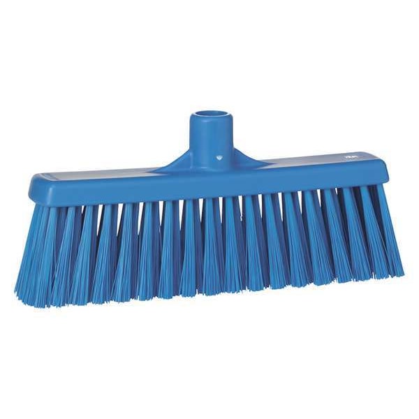 Vikan 12 in Sweep Face Broom Head, Stiff, Synthetic, Blue - 31663