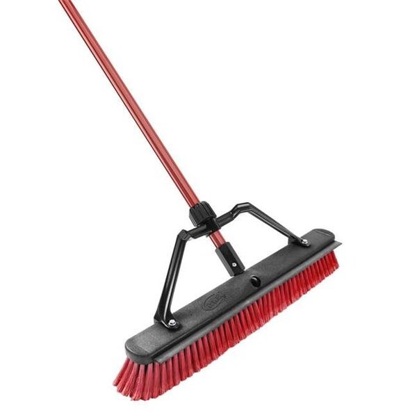 Libman Libman 1004616 24 in. 1230 Push Broom with Squeegee; Red & Black - 1004616