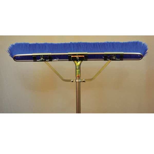 Bruske Products 29" Blue flagged floor brush, brace, 60" bolt-on steel handle - 2136-CS-X