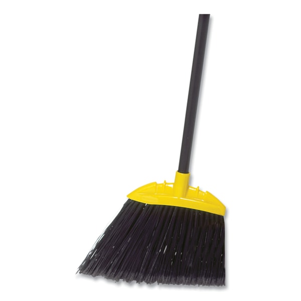 Rubbermaid Commercial Jumbo Smooth Sweep Angled Broom, 46" Handle, Black/Yellow - FG638906BLA