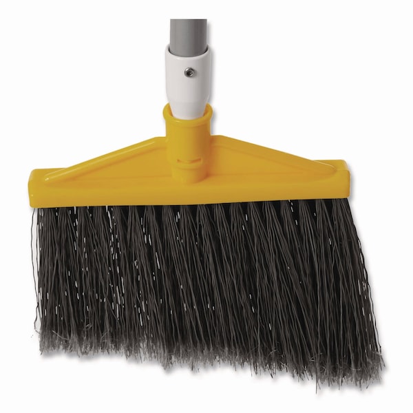 Rubbermaid Commercial Jumbo Smooth Sweep Angled Broom, 46" Handle, Black/Yellow, PK6 - FG638906BLA