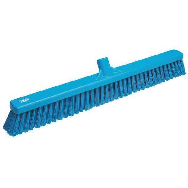 Vikan 24 in Sweep Face Broom Head, Soft/Stiff Combination, Synthetic, Blue - 31943