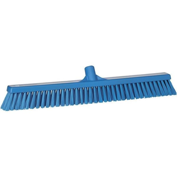 Vikan 24 in Sweep Face Broom Head, Soft/Stiff Combination, Synthetic, Blue - 31943