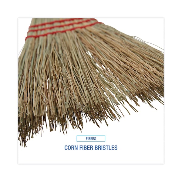 Boardwalk Lobby/Toy Broom, Corn Fiber Bristles, 39" Wood Handle, Red/Ylw, PK12 - BWK951TCT