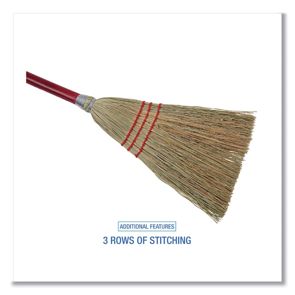Boardwalk Lobby/Toy Broom, Corn Fiber Bristles, 39" Wood Handle, Red/Ylw, PK12 - BWK951TCT