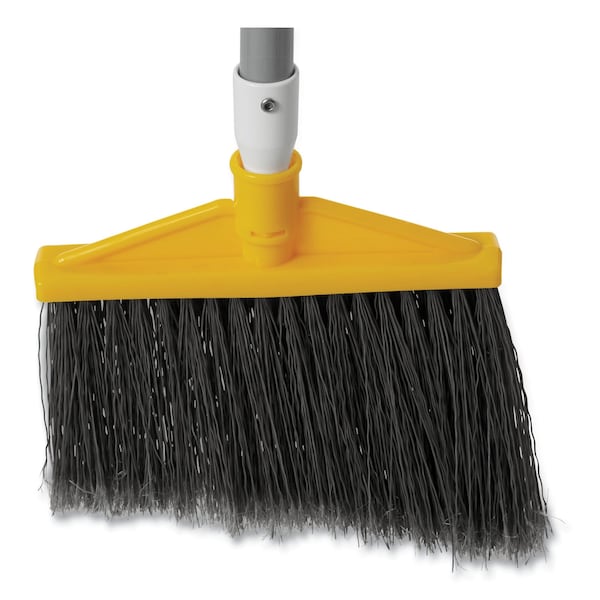 Rubbermaid Commercial Angled Large Brooms, Poly Bristles, 48 7/8" Alum Handle, Silver/Gray - FG638500GRAY