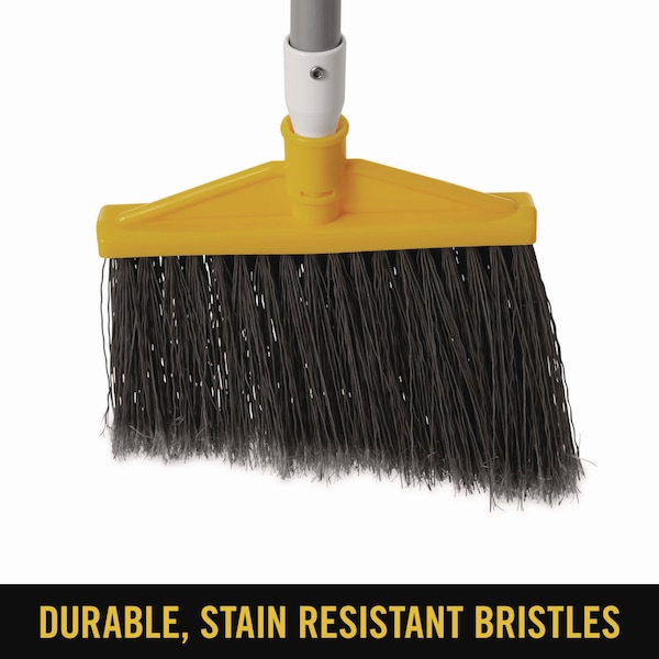 Rubbermaid Commercial Angled Large Brooms, Poly Bristles, 48 7/8" Alum Handle, Silver/Gray - FG638500GRAY