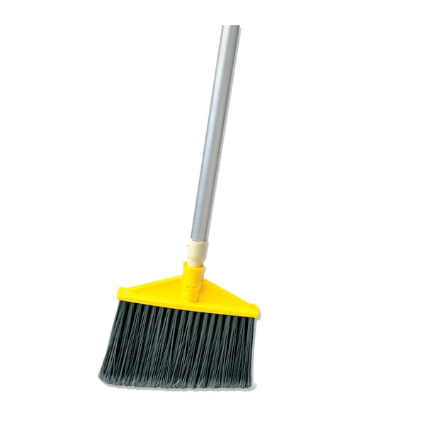 Rubbermaid Commercial Angled Large Brooms, Poly Bristles, 48 7/8" Alum Handle, Silver/Gray - FG638500GRAY
