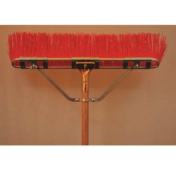 Bruske Products 23" Coarse Street Sweep, Orange bristle, brace, bolt-on wood Hdl - 2860-CWB
