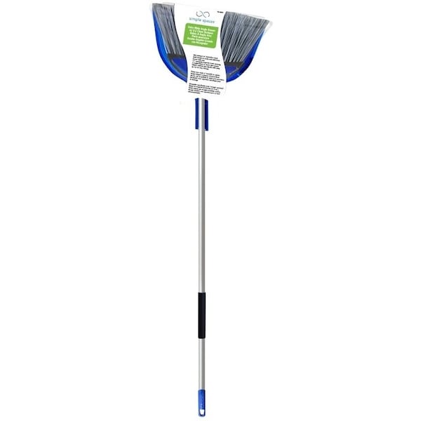 Simple Spaces Large Angle Broom, 13 in Sweep Face, 6 in L Trim, Recycle Polypropylene Bristle, Gray Bristle - 2154