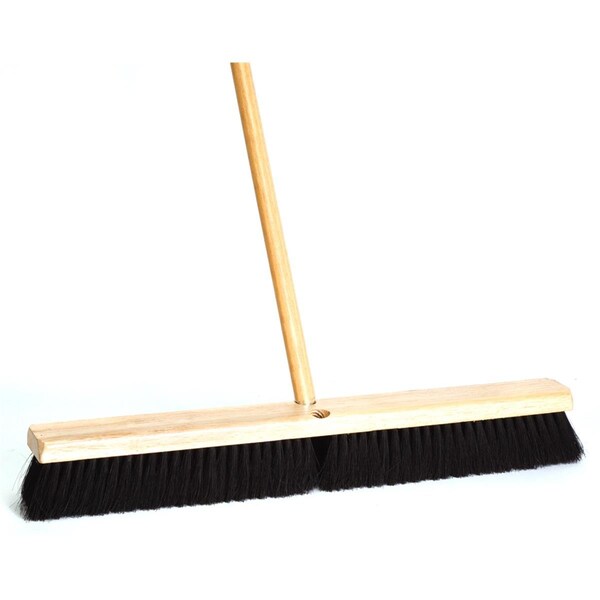 Homestead 24 in. Black Tampico Floor Broom - HO2595754