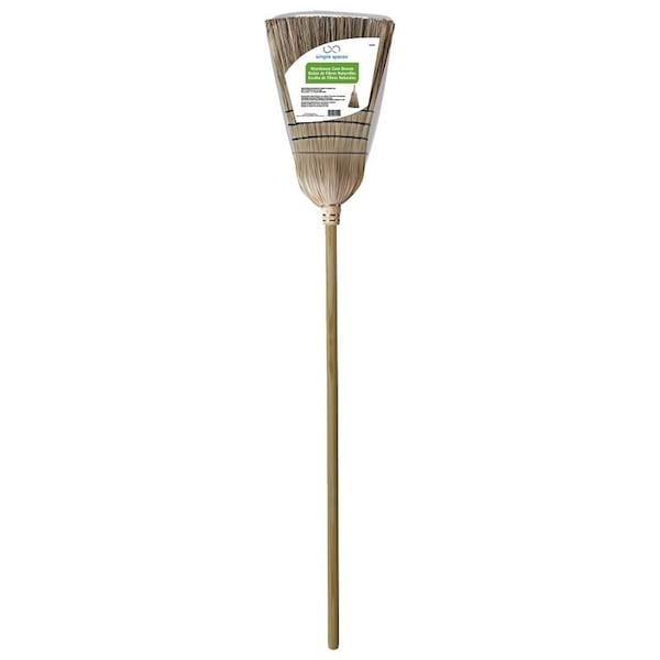 Simple Spaces Warehouse Broom, 12 in Sweep Face, 18 in L Trim, Fiber Bristle, 5514 in L, Hardwood Handle - 502