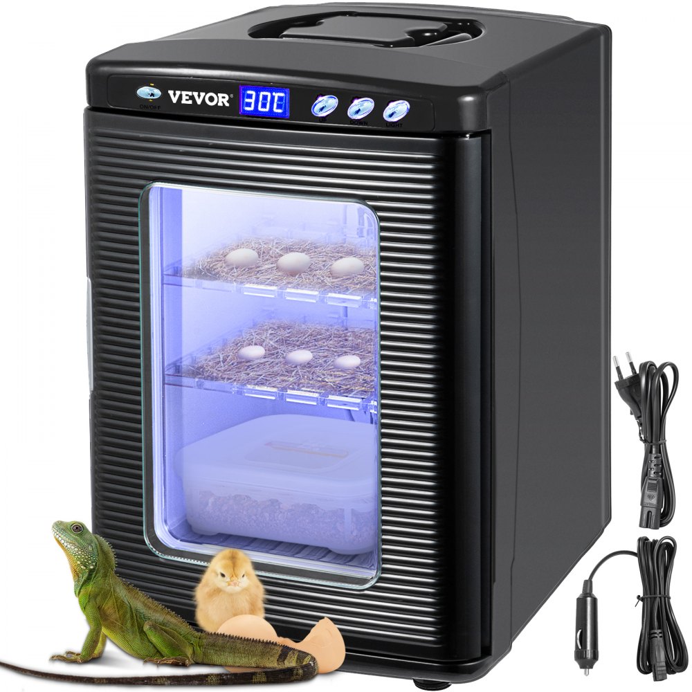 VEVOR Black Reptile Incubator 25L Scientific Lab Incubator Digital Incubator Cooling and Heating 5-60°C Reptile Egg Incubator 12V/110V Work for Small Reptiles - FHQ25LHSFYQ5-6D01V1