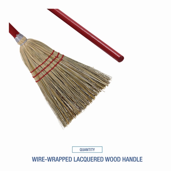 Boardwalk Corn/Fiber Lobby Brooms, 36", Gray/Natural, PK12 - BWKBR10016