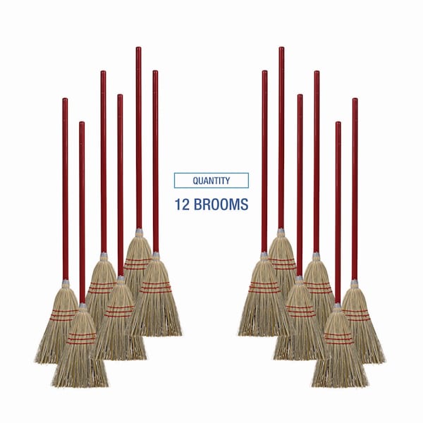 Boardwalk Corn/Fiber Lobby Brooms, 36", Gray/Natural, PK12 - BWKBR10016