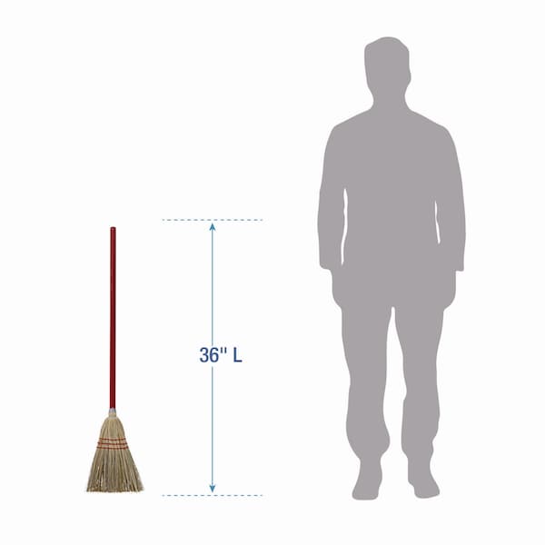 Boardwalk Corn/Fiber Lobby Brooms, 36", Gray/Natural, PK12 - BWKBR10016