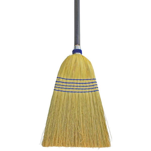 The Brush Man All-Corn Janitor Upright Broom, Painted Black Handle, 12PK - JAC34