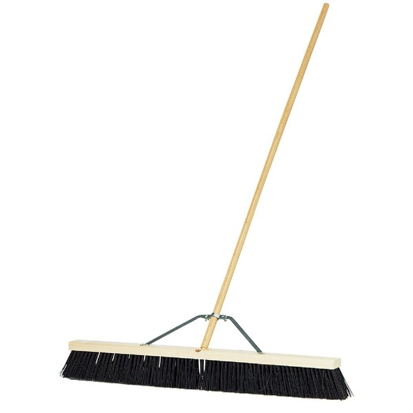 Dqb 36 In. W. x 65 In. L. Wood Handle Stiff Poly Garage Push Broom - 09994
