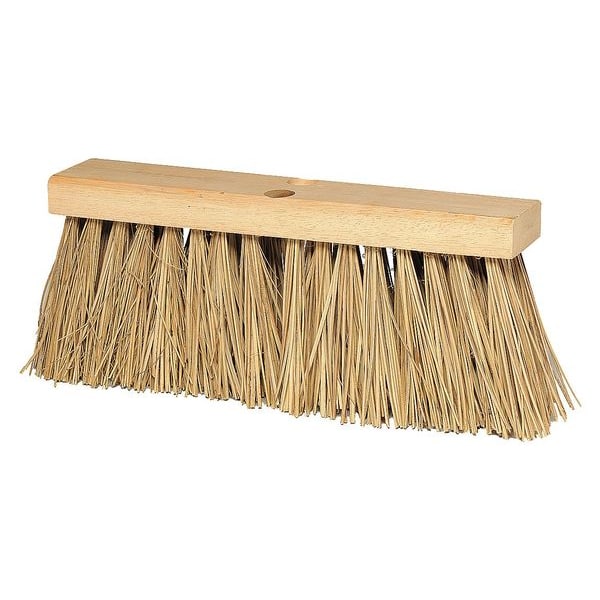 Tough Guy 16 in Sweep Face Push Broom Head, Stiff, Natural, Brown - 4KNC7