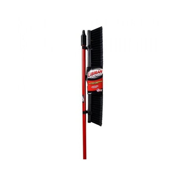 Libman Libman Commercial Push Broom with Resin Block - 24 - Fine-Duty Bristles - 801 - 801