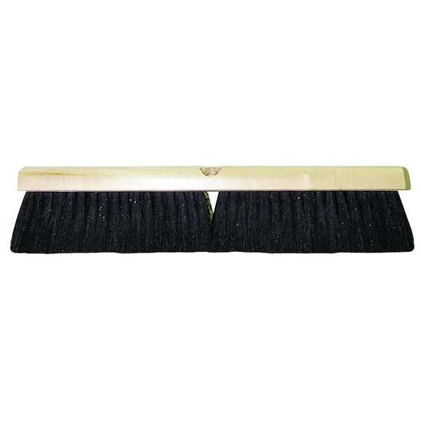 Tough Guy 18 in Sweep Face Push Broom Head, Soft/Stiff Combination, Natural, Black - 3U775
