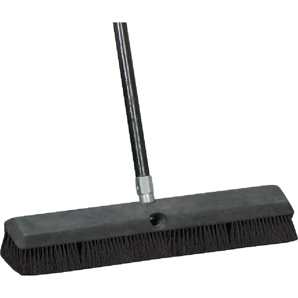 All-Source 18 In. W. x 60 In. L. Metal Handle Black-Fibre Border Push Broom - 89220