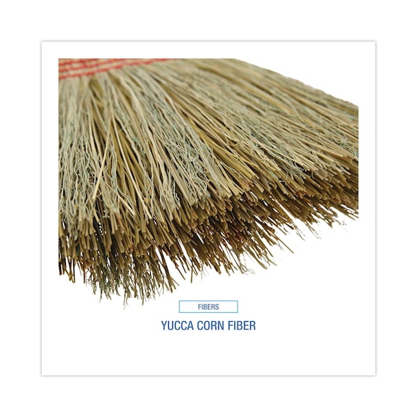 Boardwalk Parlor Broom, Yucca/Corn Fiber Bristles, 56", Wood Handle, PK12 - BWK926YCT