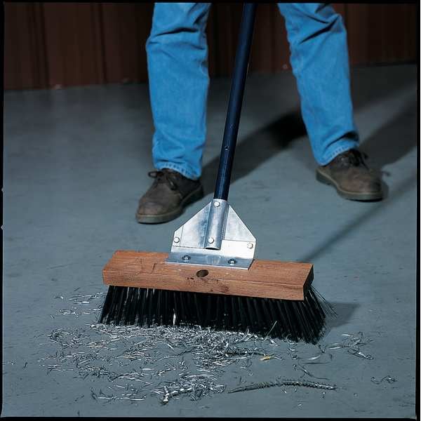 Tough Guy 16 in Sweep Face Push Broom, Stiff, Synthetic, Black - 3PCA7