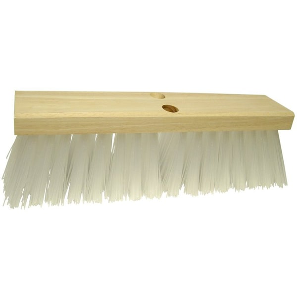 The Brush Man 16” Street Broom, Stiff White Poly Fill, 6PK - ST7166