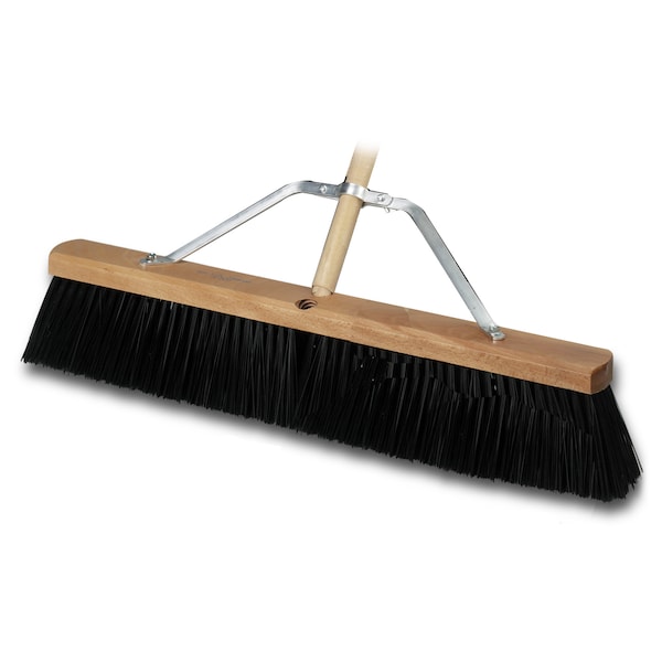 Bon Tool Bon 12-300 Concrete Broom, Heavy Duty 24", 5 Foot Wood Handle - 12-300