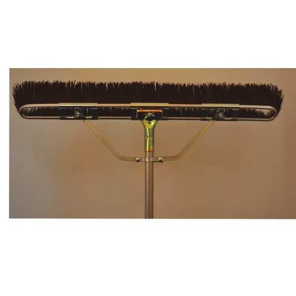 Bruske Products 29" Floor brush, brown coarse sweep, brace, steel bolt-on handle - 2176-CS-X