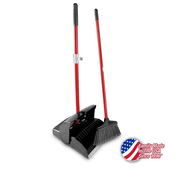 Libman Commercial Premium Lobby Broom And Dust Pan Set Closed Lid, 2PK - 1193