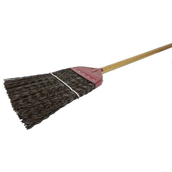 Weiler Metal Cap Upright Broom, Brown Poly Fill, 55" Overall Length - 70325