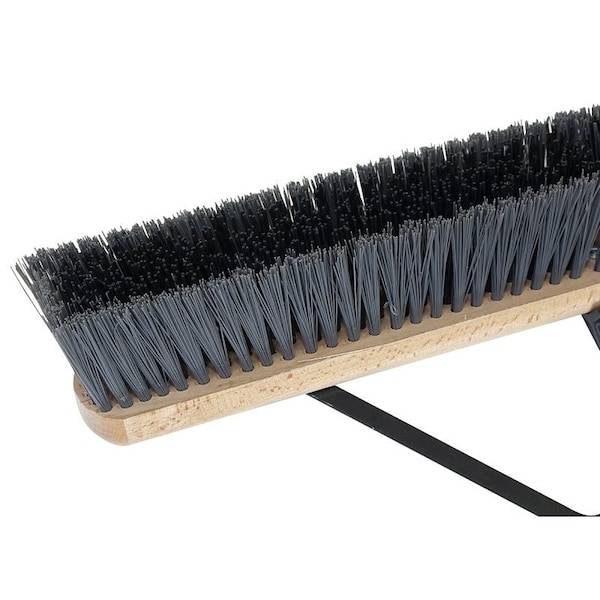 Simple Spaces Push Broom, 24 in Sweep Face, 3 in L Trim, Polypropylene Bristle, 60 in L, Bolt with Brace - 93110