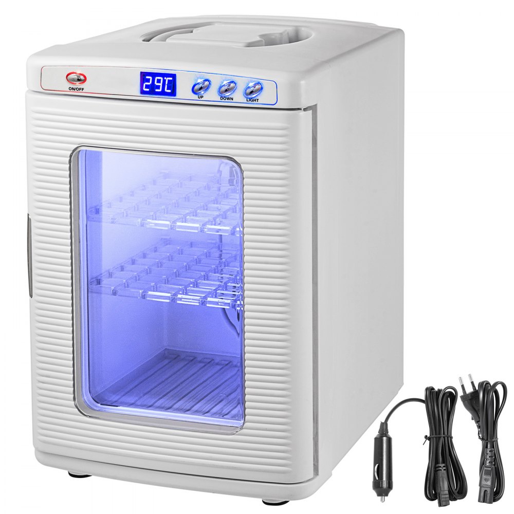 VEVOR White Reptile Incubator 25L Scientific Lab Incubator Digital Incubator Cooling and Heating 5-60°C Reptile Egg Incubator 12V/110V Work for Small Reptiles - FHQ25LBSFYQ5-6D01V1