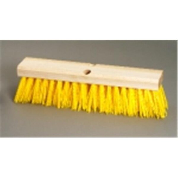 Gordon Brush Milwaukee Dustless Brush 338160 16 In. Street Broom; Stiff Yellow Polypropylene; Case Of 12 - 338160