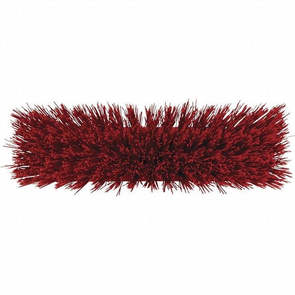 Vikan 12 in Sweep Face Broom Head, Stiff, Synthetic, Red - 29154