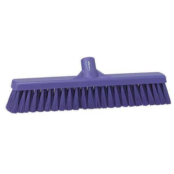Vikan 16 in Sweep Face Broom Head, Soft/Stiff Combination, Synthetic, Purple - 31748