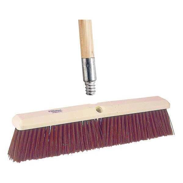 Tough Guy 18 in Sweep Face Push Broom, Medium, Synthetic, Brown - 59JM43