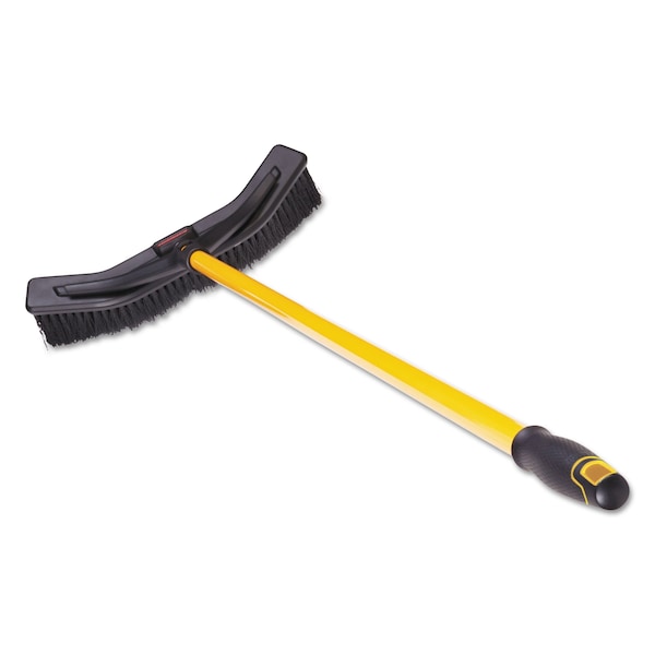 Rubbermaid Commercial Maximizer Push-to-Center Broom, 18", Polyprop Bristles, Yellow/Black - 2018727