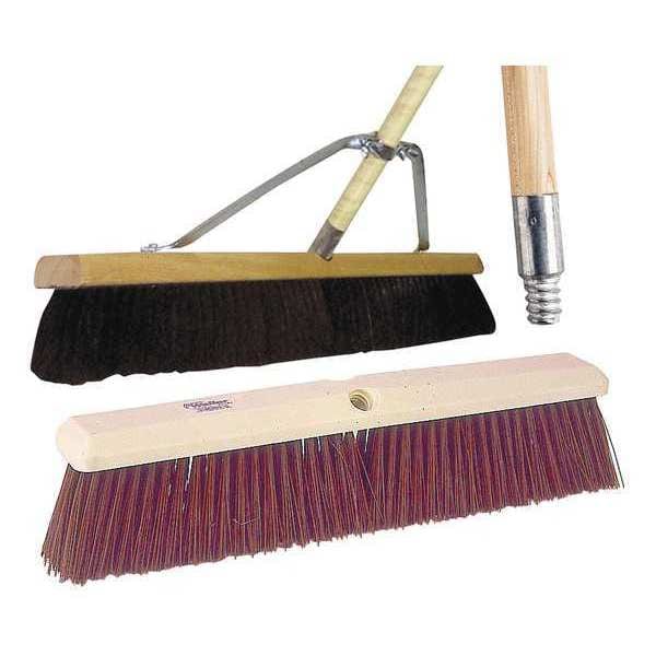 Tough Guy 18 in Sweep Face Push Broom, Medium, Synthetic, Brown - 59JM45