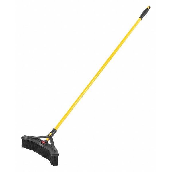 Rubbermaid Commercial 18 in Sweep Face Angle Broom, Medium, Synthetic, Black - 2018727