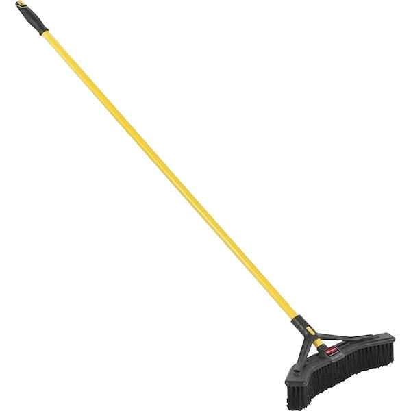 Rubbermaid Commercial 18 in Sweep Face Angle Broom, Medium, Synthetic, Black - 2018727
