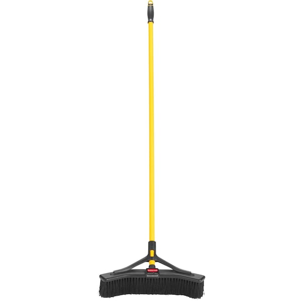 Rubbermaid Commercial 18 in Sweep Face Angle Broom, Medium, Synthetic, Black - 2018727