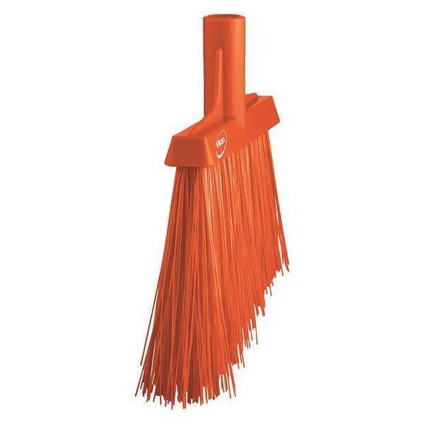 Vikan 11 51/64 in Sweep Face Angle Broom, Stiff, Synthetic, Orange - 29147