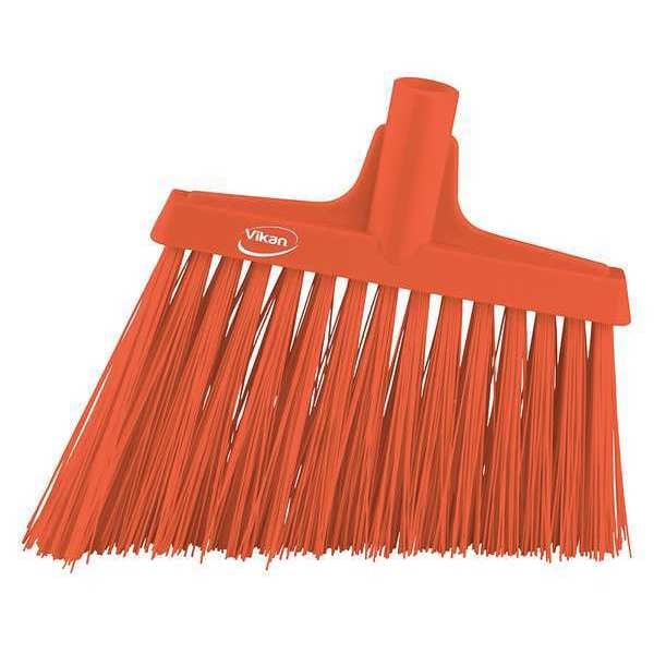 Vikan 11 51/64 in Sweep Face Angle Broom, Stiff, Synthetic, Orange - 29147