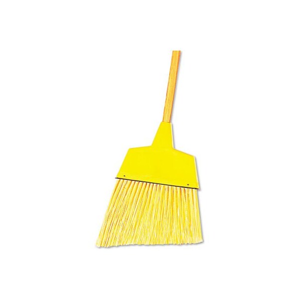 Unisan Angler Broom Flagged Plastic Bristles, 42" Wood Handle Yellow - - BWK932AEA