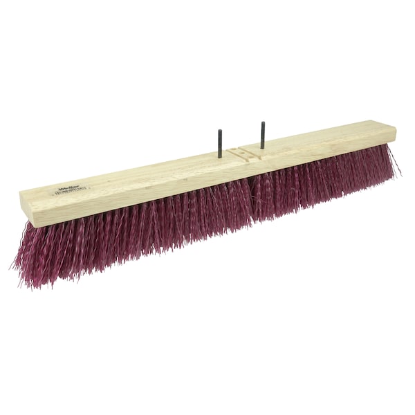 Weiler 24" Pro-Flex Maroon Polypropylene Sweep with 60" Hardwood Handle - 44604