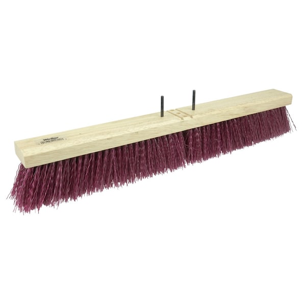 Weiler 24" Pro-Flex Maroon Polypropylene Sweep with 60" Hardwood Handle - 44604